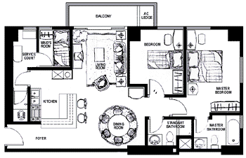 2-bedroom floor plan