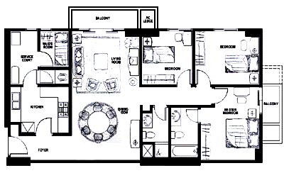 3-bedroom floor plan
